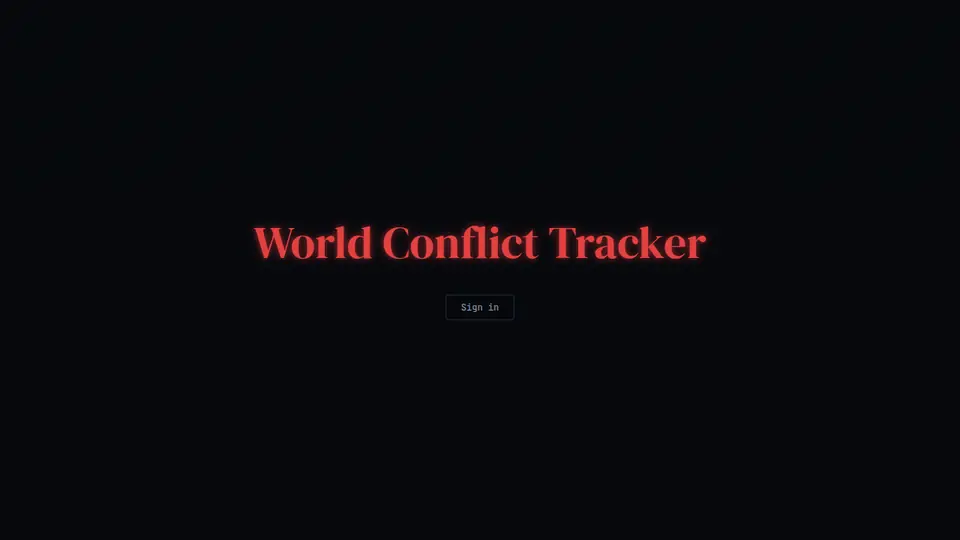 Sign-in screen for World Conflict Tracker.